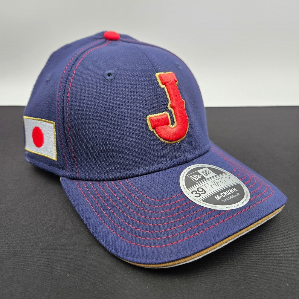 New Era 39THIRTY Japan World Baseball Classic Hat Cap Navy Blue Small Medium New